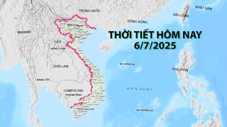 Thời tiết 6/7/2025: Bắc Bộ ngày nắng, chiều tối và đêm nay có mưa dông, gió mạnh