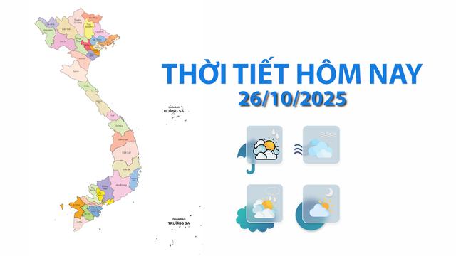 Thời tiết hôm nay 26/10: Thanh Hoá đến Huế, duyên hải Nam Trung Bộ mưa rất to loading=