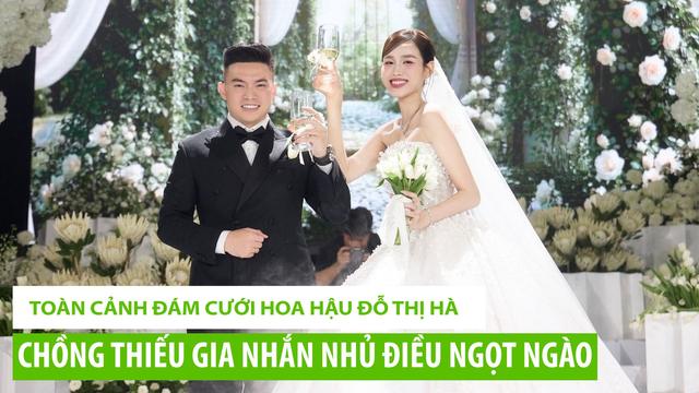 Hoa hậu Đỗ Thị Hà bật khóc nức nở, nắm tay bố vào lễ đường với Tổng giám đốc Sơn Hải