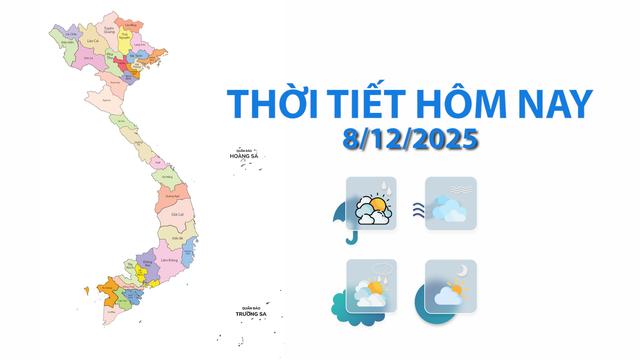 Thời tiết hôm nay 8/12: Áp thấp nhiệt đới suy yếu, Nam Bộ có mưa lớn
