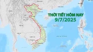 Thời tiết 9/7/2025: Bắc Bộ nắng nóng, Tây Bắc và Nam Bộ cảnh báo mưa giông kèm lốc, sét