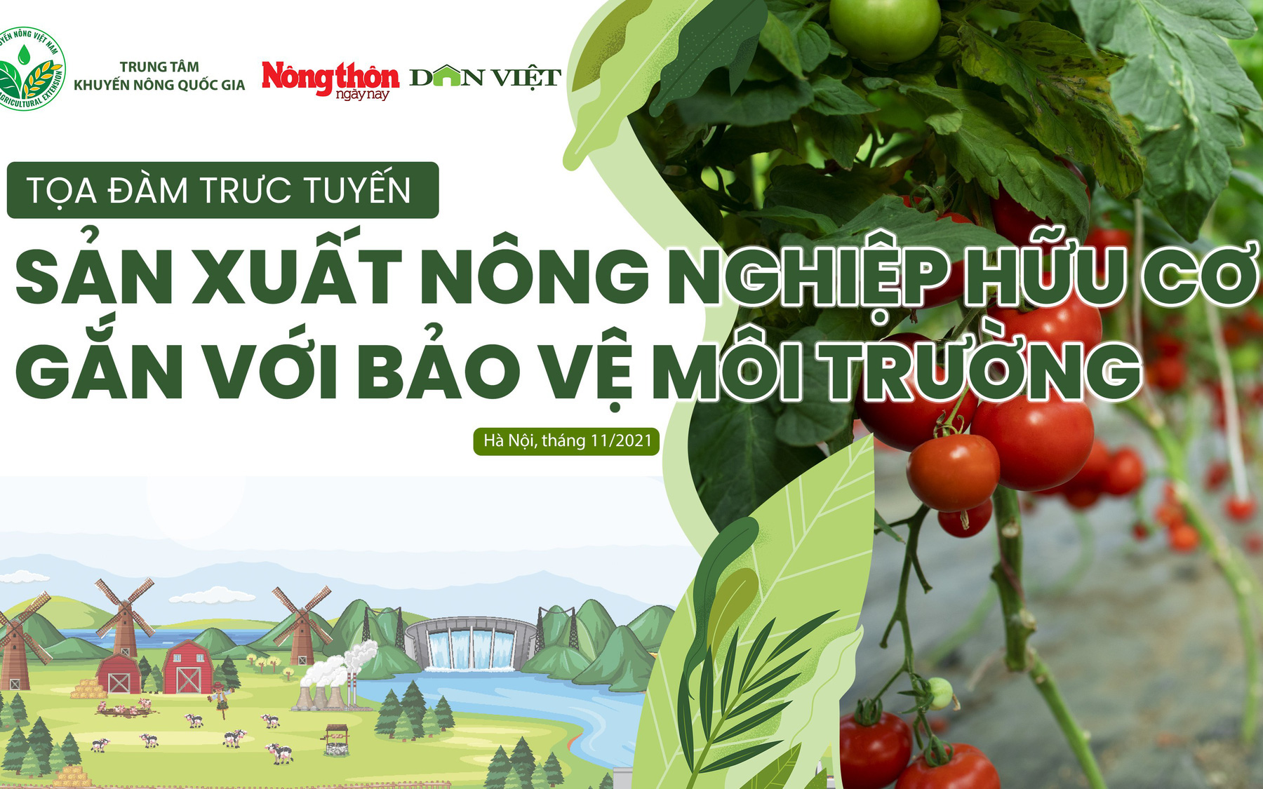 Chiều nay sẽ tọa đàm trực tuyến: “Sản xuất nông nghiệp hữu cơ gắn với bảo vệ môi trường”