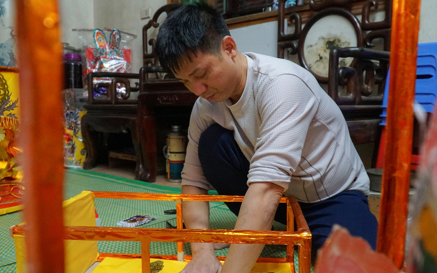 “Thủ phủ” sản xuất vàng mã lớn nhất Hà thành vào vụ Tết