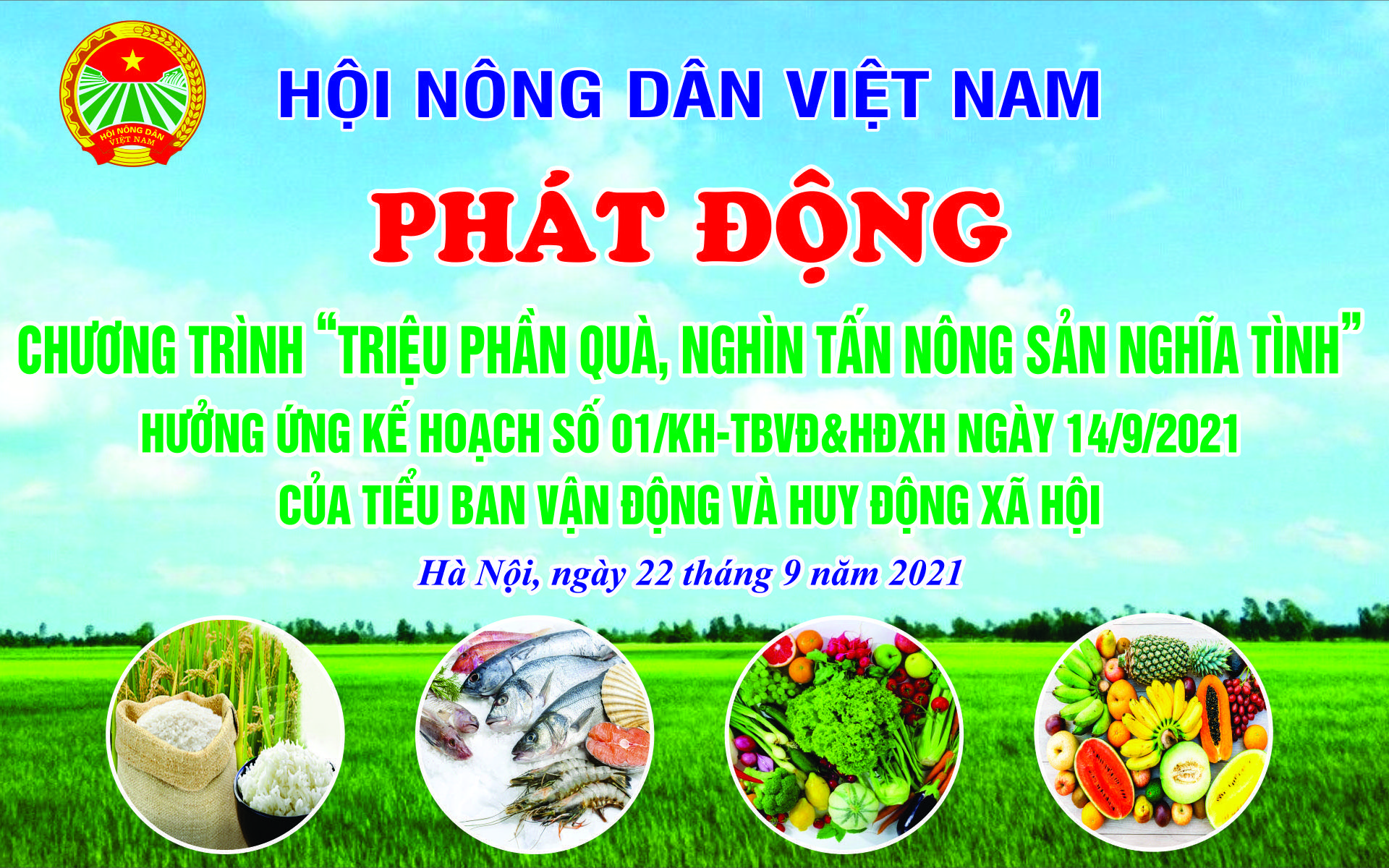 Trung ương Hội Nông dân Việt Nam phát động Chương trình "Triệu phần quà, nghìn tấn nông sản nghĩa tình"