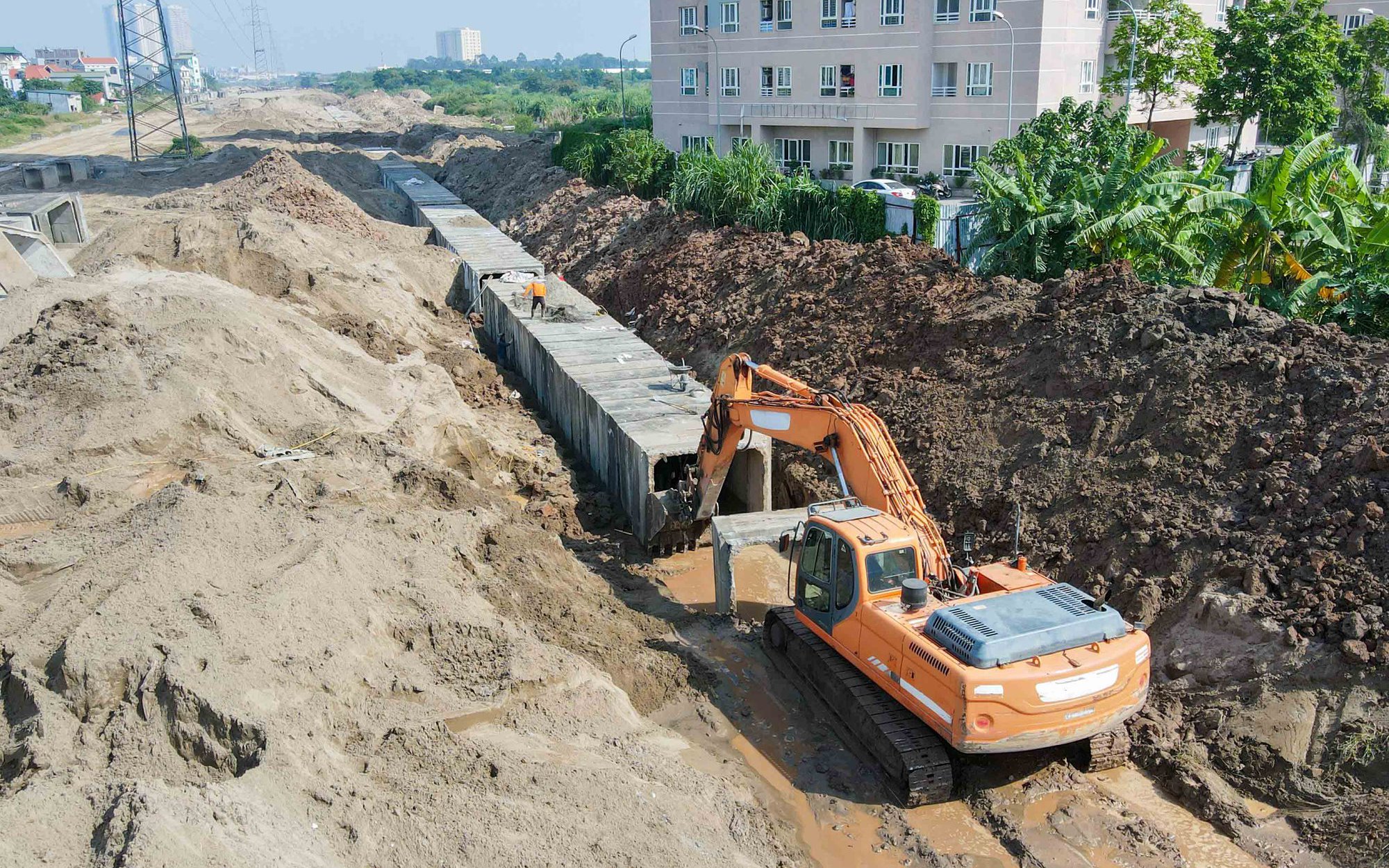 Hiện trạng tuyến đường vành đai trị giá 1000 tỷ đồng chậm tiến độ tại Hà Nội