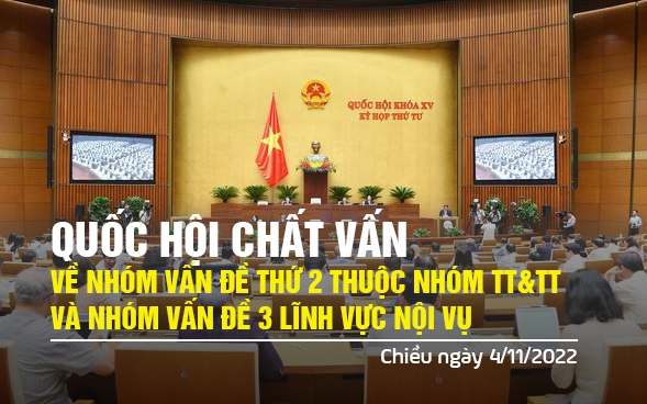 {TRỰC TIẾP}: KỲ HỌP THỨ 4, QUỐC HỘI KHÓA XV - Chất vấn về nhóm vấn đề lĩnh vực TT&TT và Nội vụ