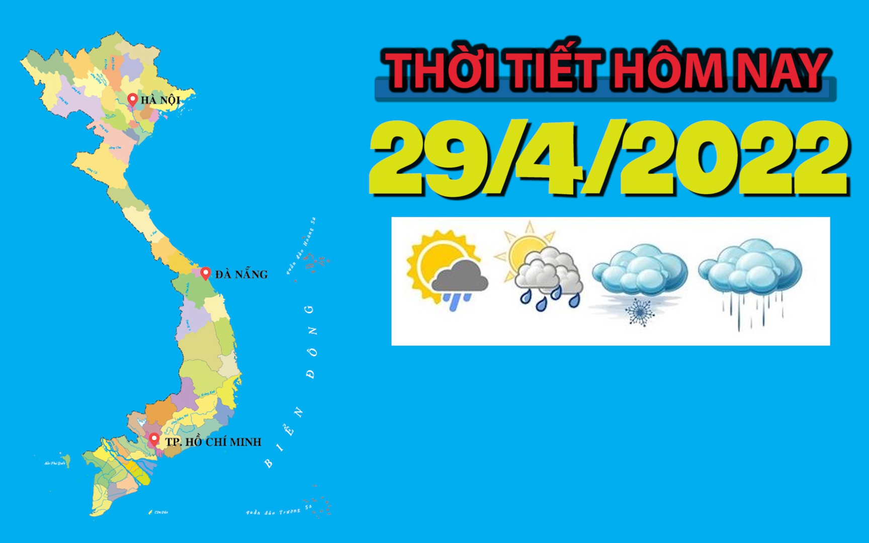 Thời tiết hôm nay 29/4/2022: Hà Nội chuẩn bị đón không khí lạnh, có mưa rào và dông