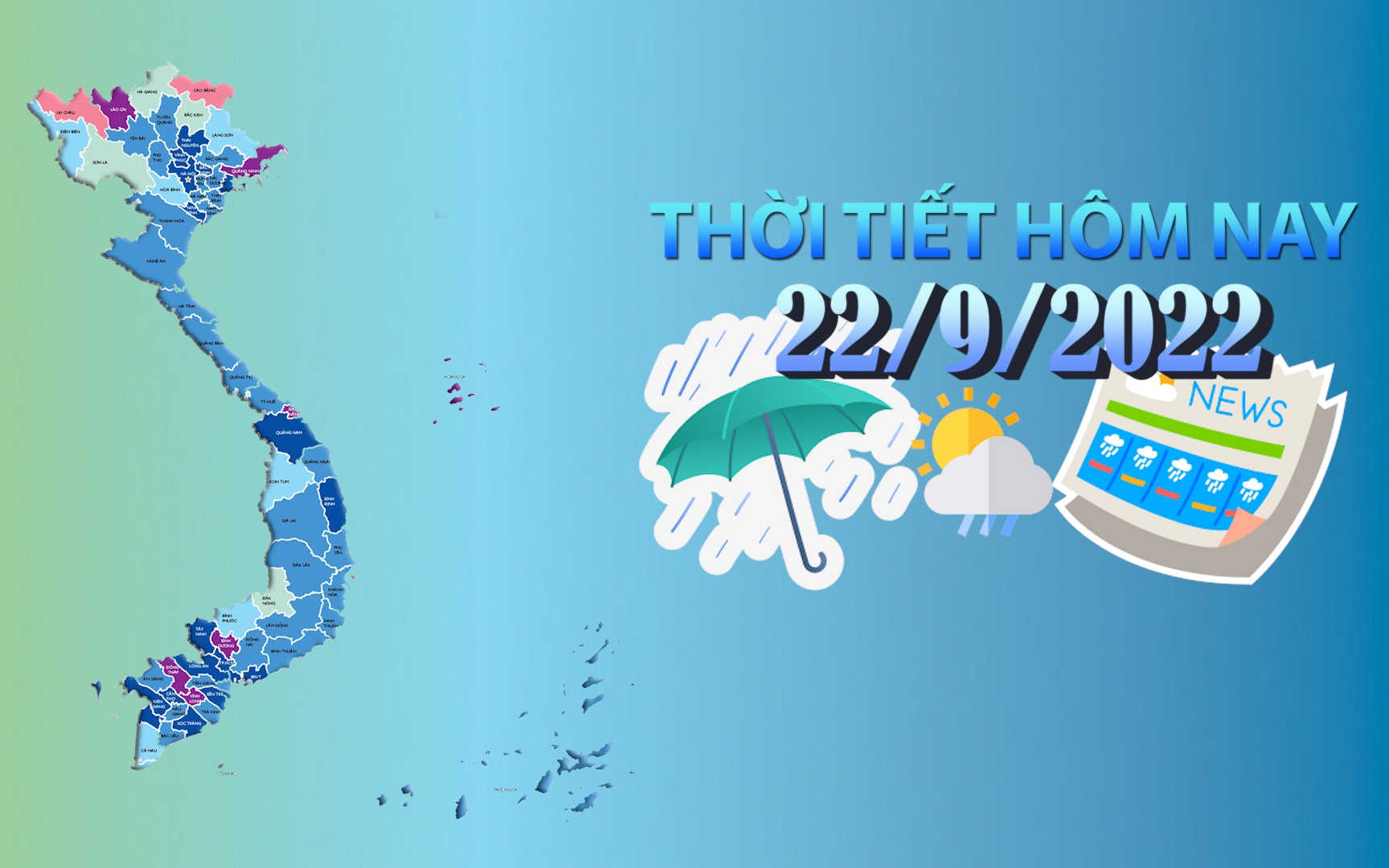 Thời tiết hôm nay 22/9/2022: Cả nước mưa to cục bộ; đồng bằng Bắc Bộ, Bắc miền Trung có nơi mưa rất to