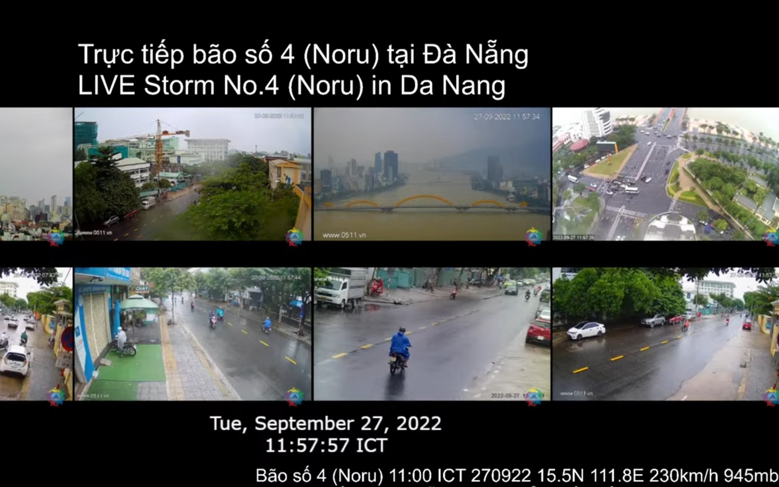 [TRỰC TIẾP] Đà Nẵng căng mình đón bão số 4, nhìn từ các góc camera