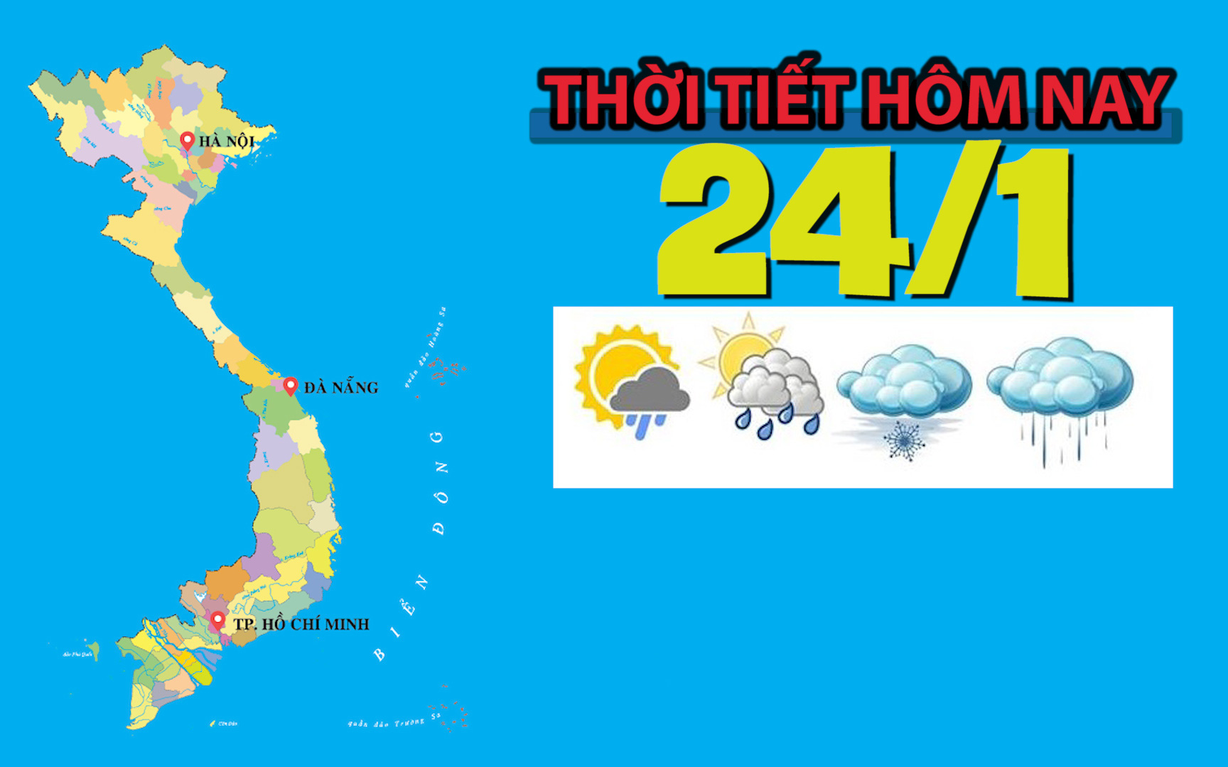 Thời tiết hôm nay 24/1: Bắc Bộ, Bắc Trung Bộ sáng sớm trời rét, trưa chiều hửng nắng