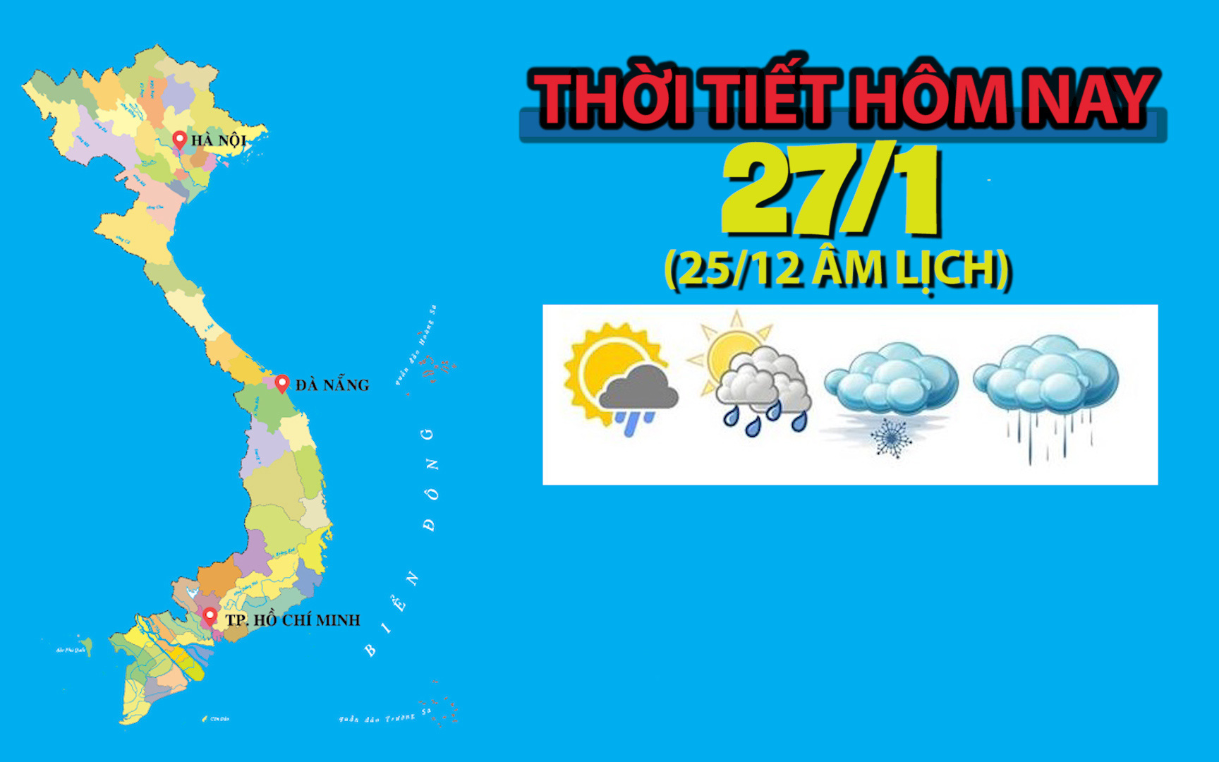 Thời tiết hôm nay 27/1: Phía Bắc Bộ có sương mù, đêm và sáng trời rét