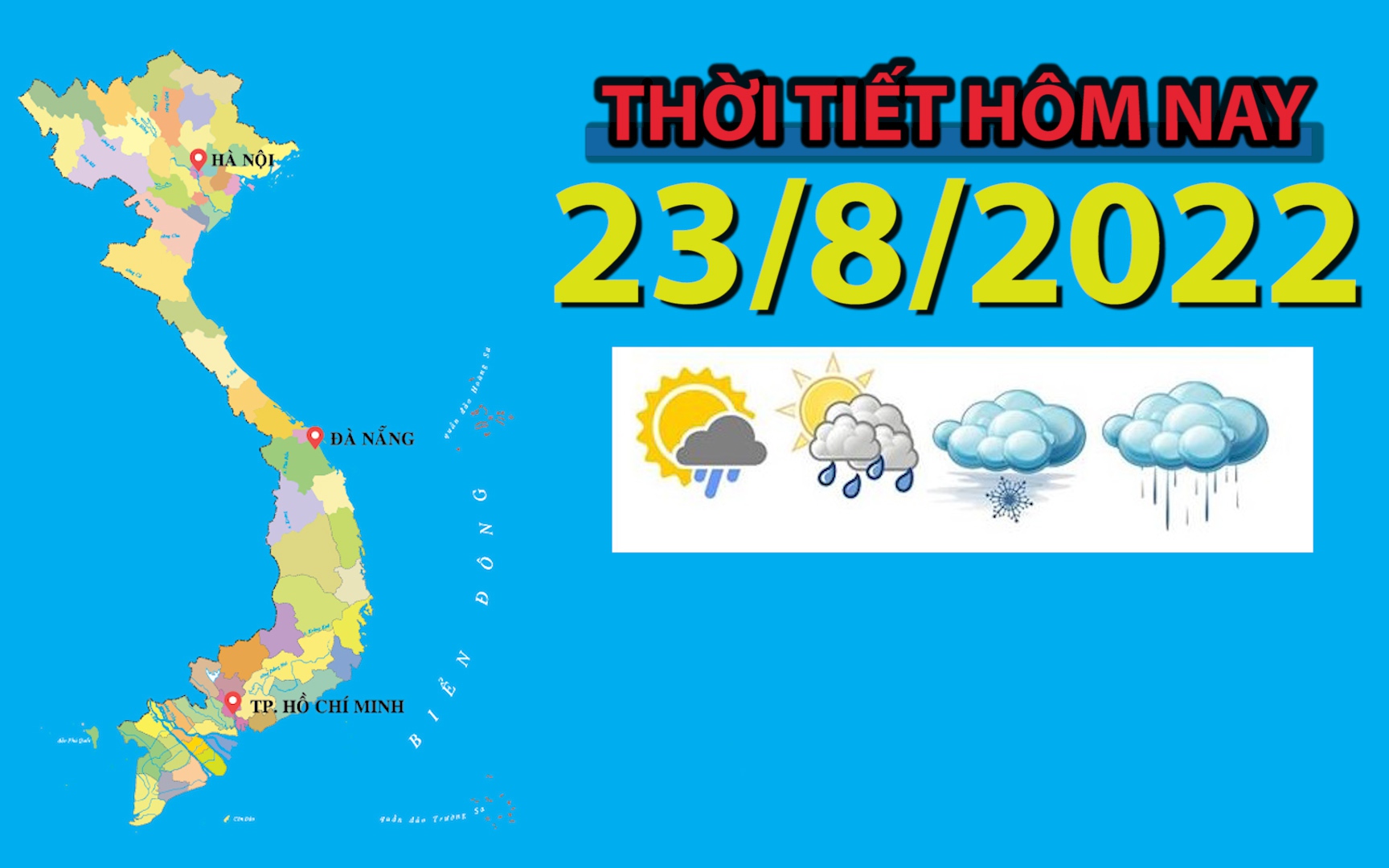 Thời tiết hôm nay 23/8/2022: Bắc Bộ và Trung Bộ nắng nóng nhiều nơi