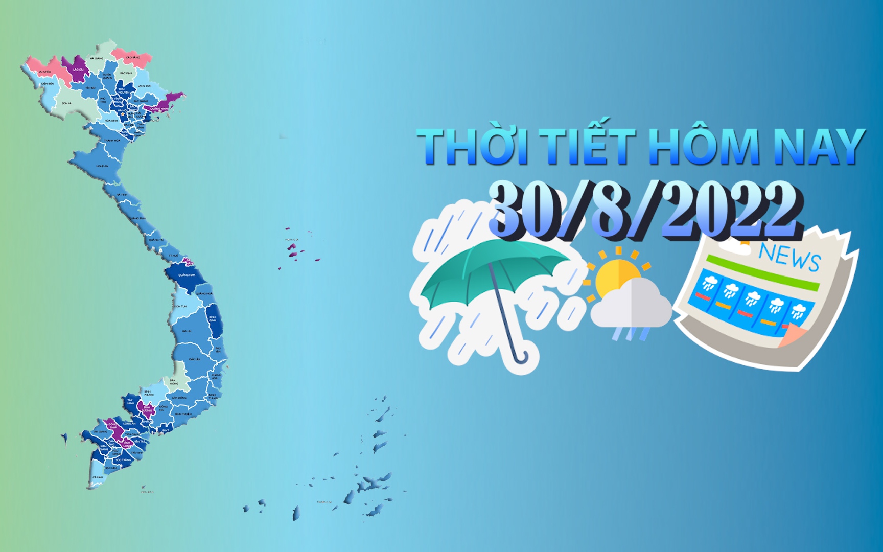 Thời tiết hôm nay 30/8/2022: Bắc Bộ, Bắc Trung Bộ tiếp tục có nắng nóng