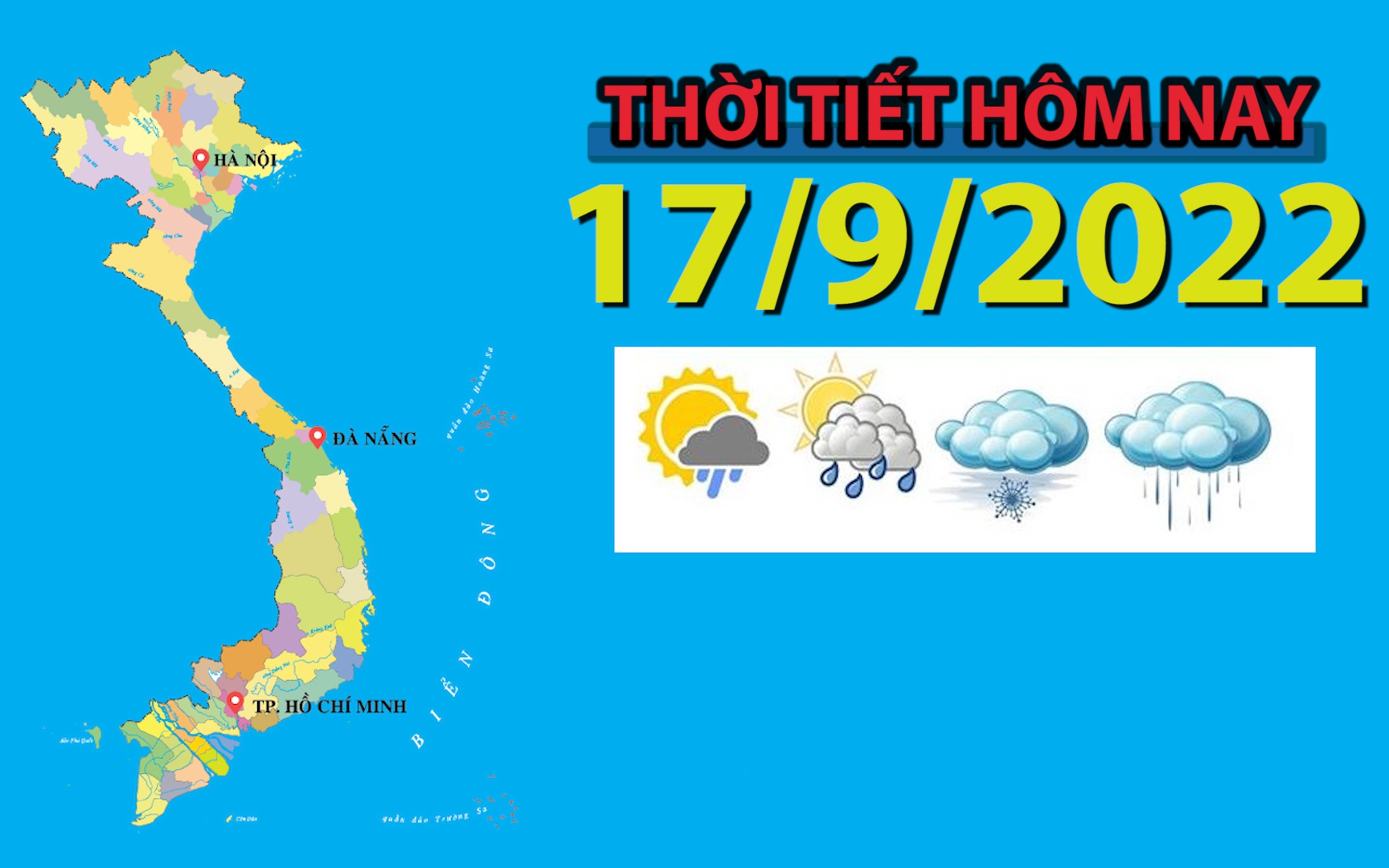 Thời tiết hôm nay 17/9/2022: Hà Nội mưa rào và rải rác có dông