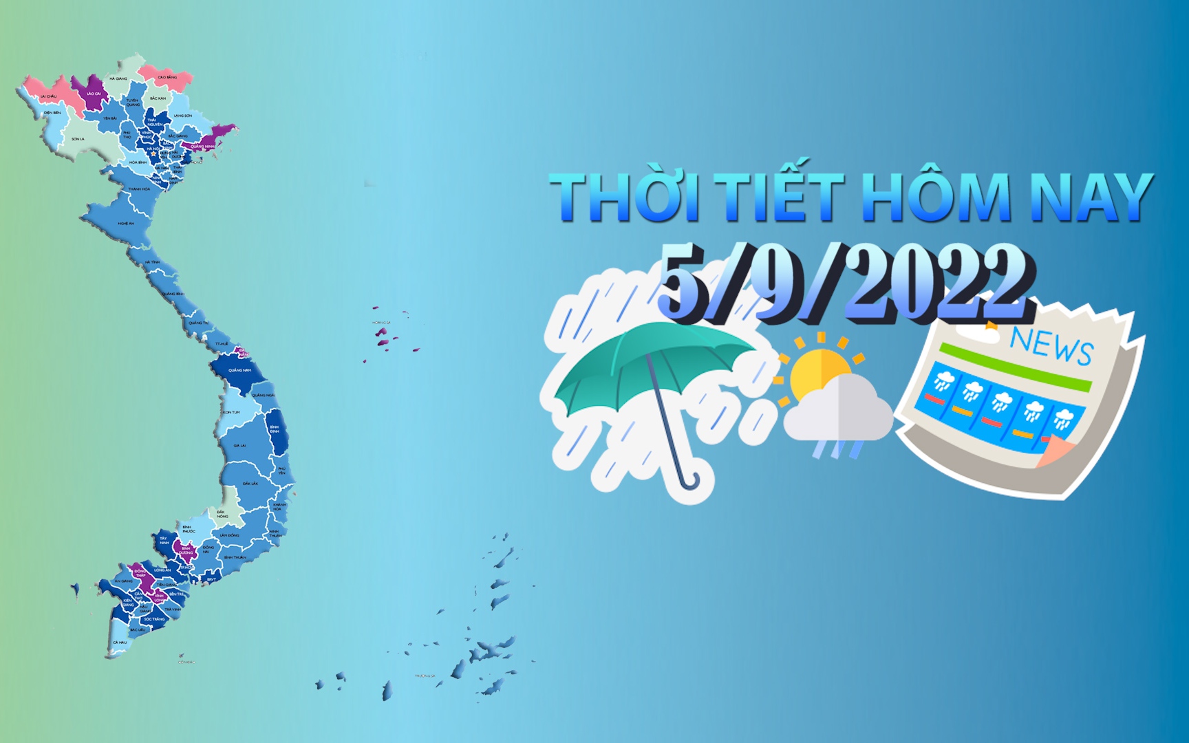 Thời tiết hôm nay 5/9/2022: Bắc Bộ, Trung Bộ nắng nóng trong ngày khai giảng