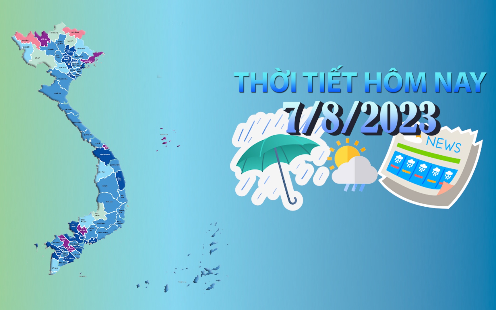 Thời tiết hôm nay 7/8/2023: Bắc Bộ nhiều nơi có mưa dông, Trung-Nam Trung Bộ nắng nóng gay gắt